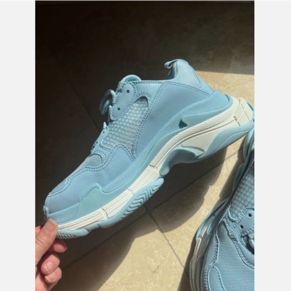 BALENCIAGA TRIPLE S RUNNERS LIGHT BLUE SS22 MENS SNEAKERS sz 8US/ 41 EU - Picture 7 of 12